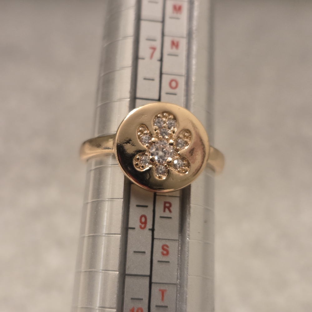 BOGO💖18k Gold Plated Pave Floral Ring